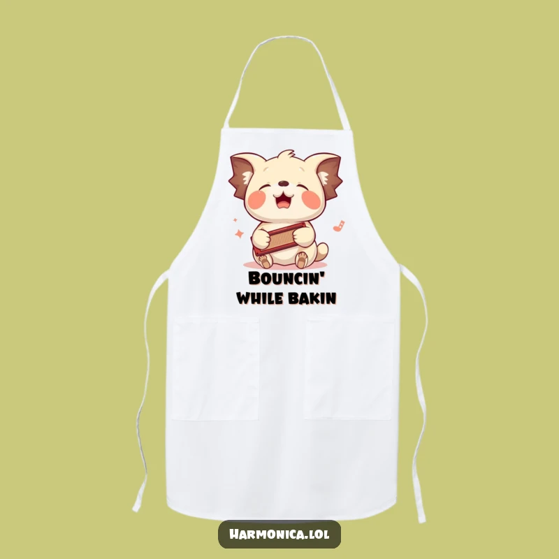 Funny Floppy-Eared Harmonica Apron: Cook with Musical Flair and Fun!