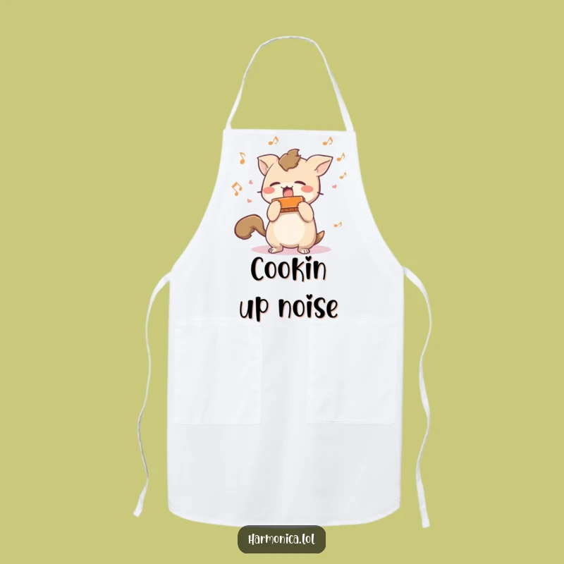 Funny Harmonica Creature Apron: Cook Up Laughs with This Musical Kitchen Gift!
