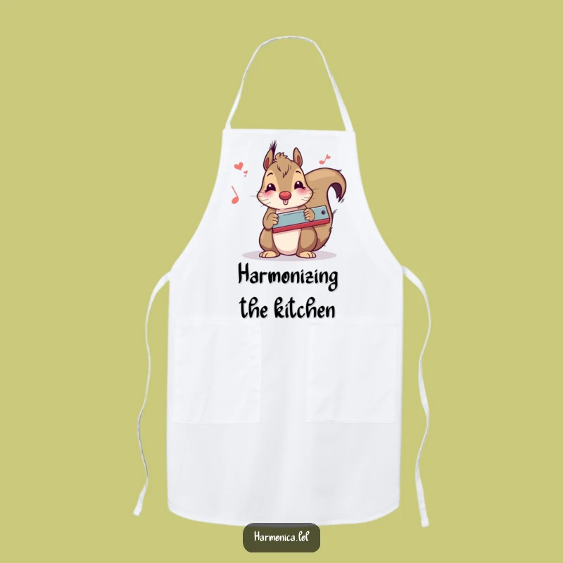 Funny Squirrel Harmonica Apron: Cook Up Fun with Musical Rodent Kitchen Style, Great Funny Gift