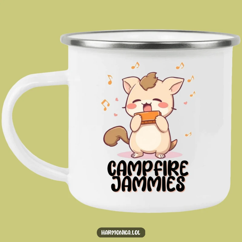 Funny Harmonica Creature Camping Mug: Adventure and Music for Your Outdoors!