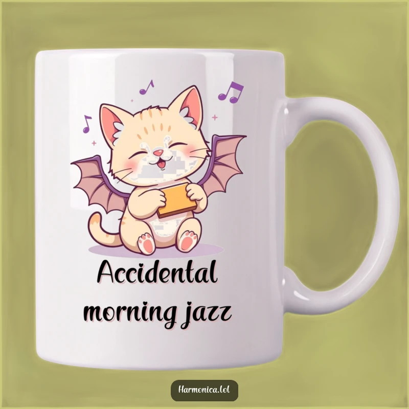 Funny Kitten Harmonica Mug: Playful Paws Music - Perfect Funny Gift for Cat Lovers