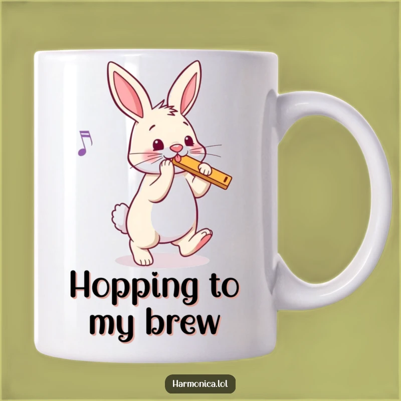 Funny Bouncy Bunny Harmonica Mug: Hopping to the Beat, Perfect Gift