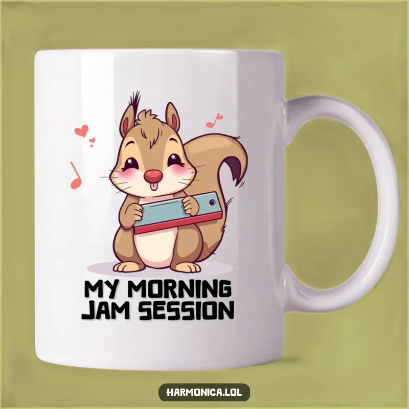 Funny Squirrel Harmonica Mug: A Musical Rodent's Morning Serenade, Perfect Gift