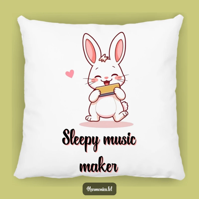 Funny Cheerful Rabbit Harmonica Pillow - Cozy Accent of Joy