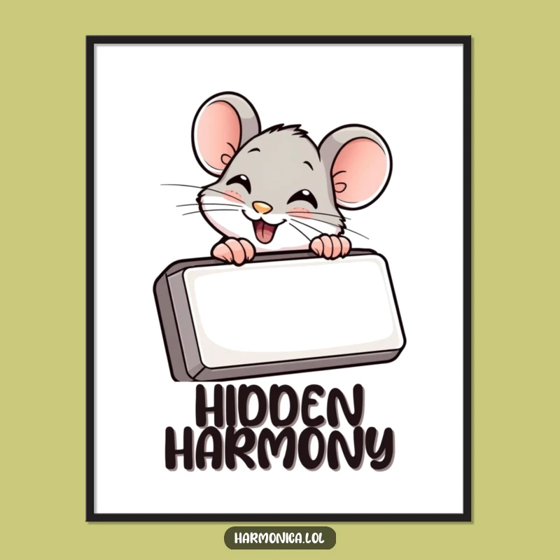 Funny Mouse Harmonica Digital Art: Instant Joy - Printable Funny Gift Decor