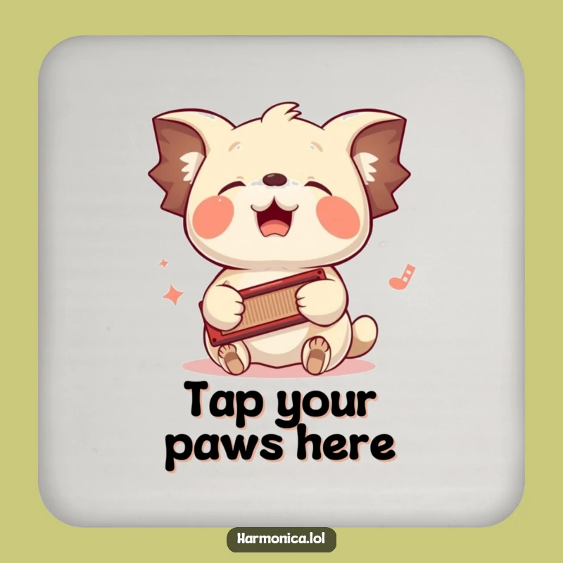 Funny Harmonica Rhythm Coaster: Keep Surfaces Groovy and Protected!