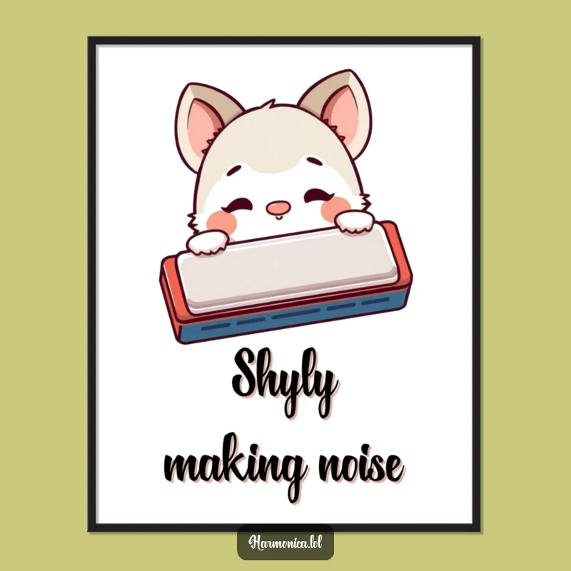 Funny Shy Harmonica Creature Poster: Add Playful Curiosity to Your Walls!