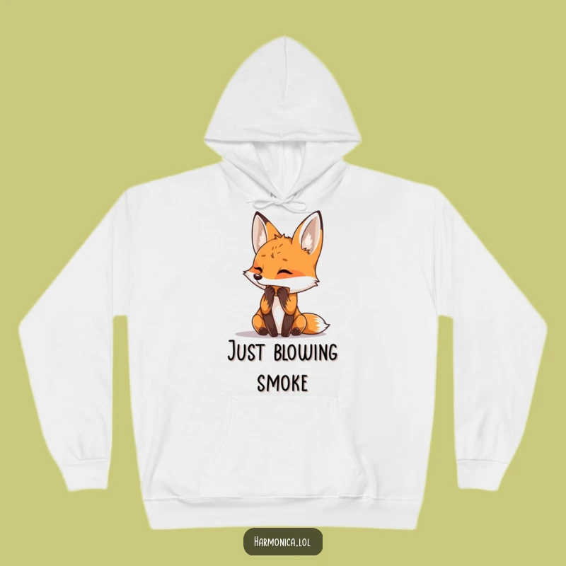 Cozy Funny Fox Harmonica Hoodie: Curious Musician Comfort - Great Funny Gift Idea