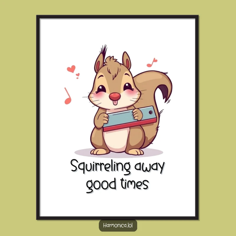 Free Printable Wall Art: Funny Squirrel Musician - Downloadable Quirky Art for Home