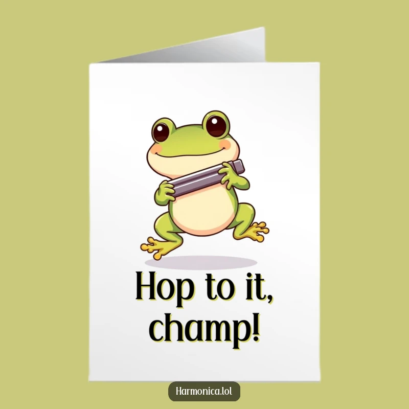 Free Printable Congrats Card: Groovy Frog, Unique Downloadable Gift for Celebration