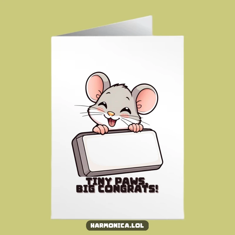 Free Printable Mouse Congrats Card: Humorous Downloadable Celebration Gift