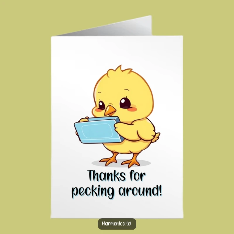 Free Printable Thank You Card: Chick's Shiny Discovery - Downloadable Gratitude