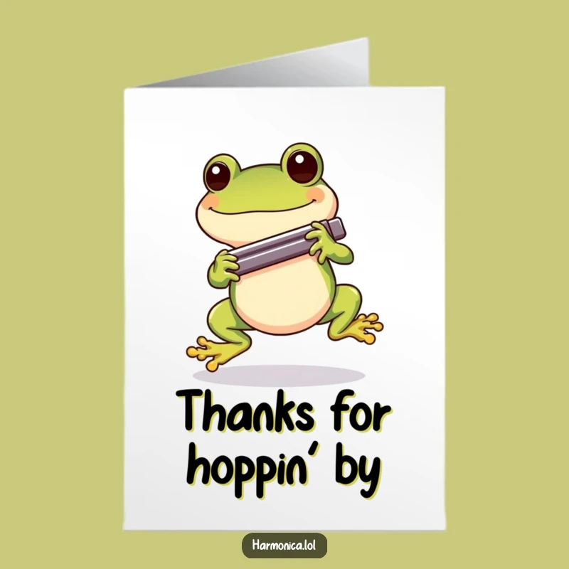 Free Printable Thank You Card: Jazzy Frog, Heartfelt Downloadable Gift