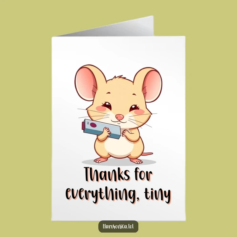 Free Printable Thank You Card: Harmonious Mouse, Heartfelt Downloadable Gift