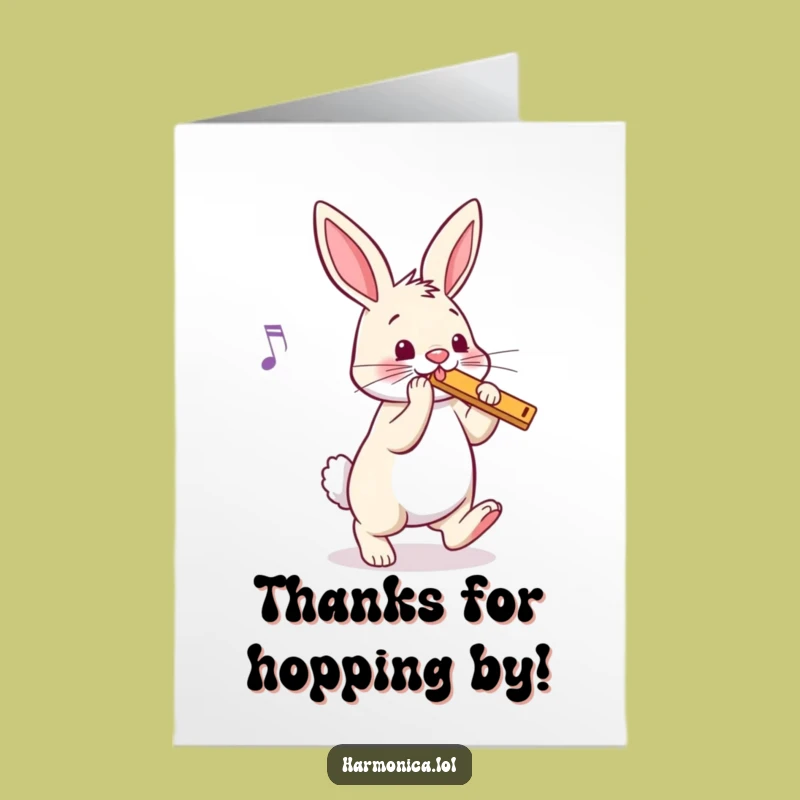 Free Printable Thank You Card: Bunny's Rhythmic Thanks - Downloadable Sweetness