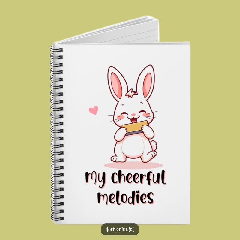 Funny Cheerful Rabbit Harmonica Notebook - Journal Your Happy Songs