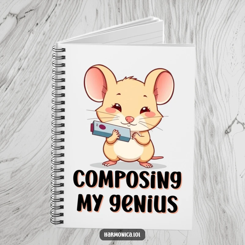 Funny Determined Mouse Harmonica Notebook: A determined mouse playing a tiny harmonica, inspiring musical notes and creative writing.