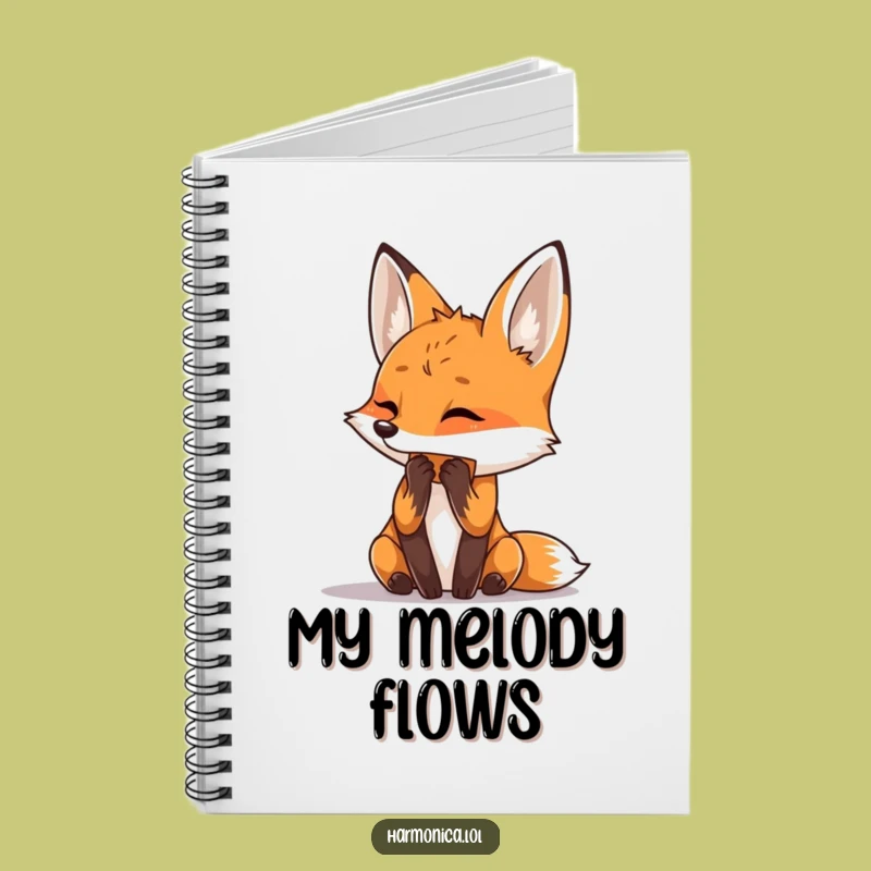 Funny Fox Harmonica Notebook: Jot Down Tunes - Creative Funny Gift Journal
