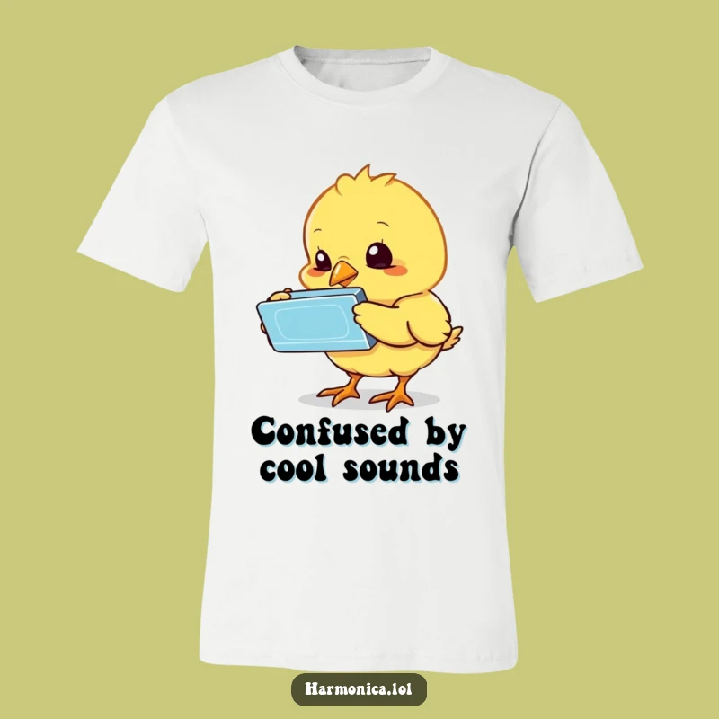 Funny Bewildered Chick Harmonica T-Shirt: Wear the Cute Confusion, Great Funny Gift
