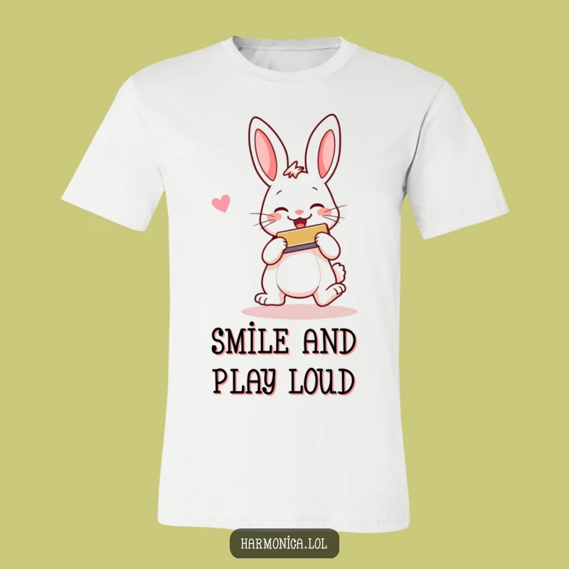 Funny Cheerful Rabbit Harmonica T-Shirt - Hop into Fun
