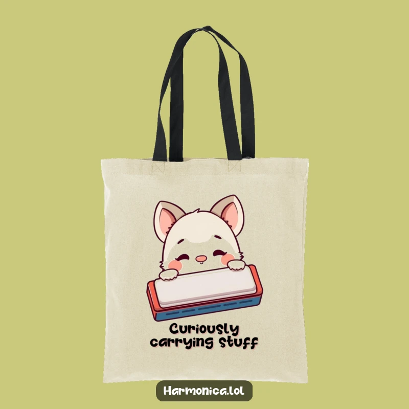 Funny Peek-a-Boo Harmonica Tote Bag: Carry Your Curiosity and Tunes!